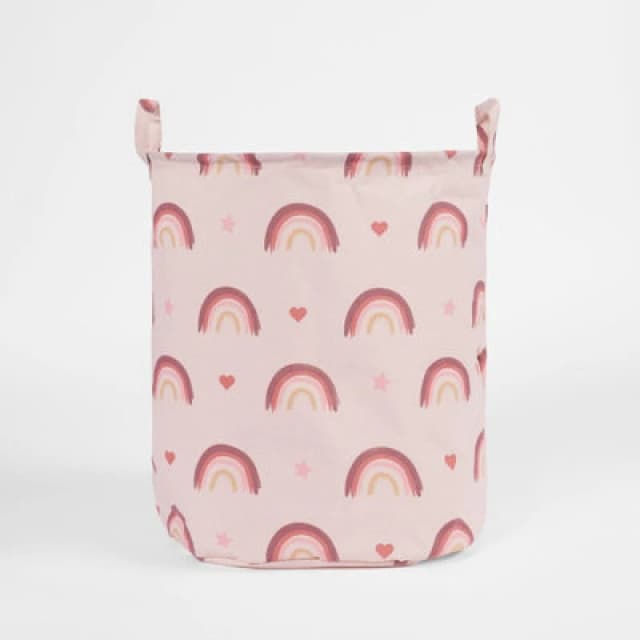 OHS OHS Kids Laundry Basket Clothes Shoe Storage Toy Organiser Pop Up in Light Pink Light Pink One Size Unisex 5027434184224