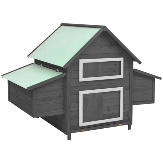 VIDAXL Vidaxl - Chicken Coop Grey and White 150x96x110cm Solid Firwood 8720286642290