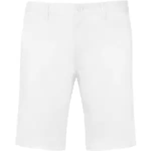 Kariban Mens Chino Bermuda Shorts (S) (White)