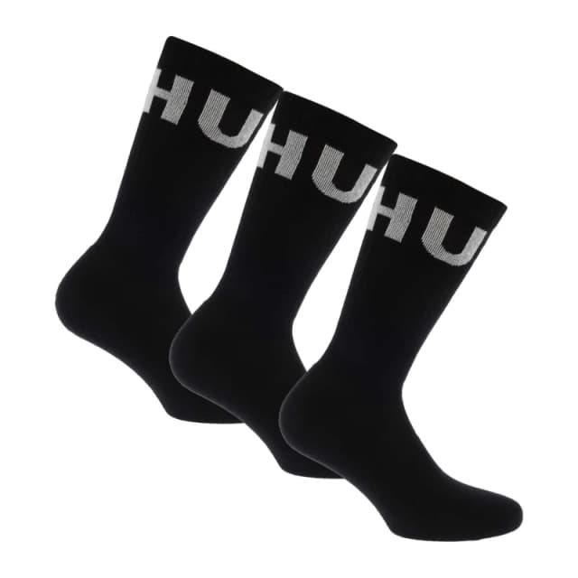 Hugo 3 Pack of Iconic Socks Black male 5-8