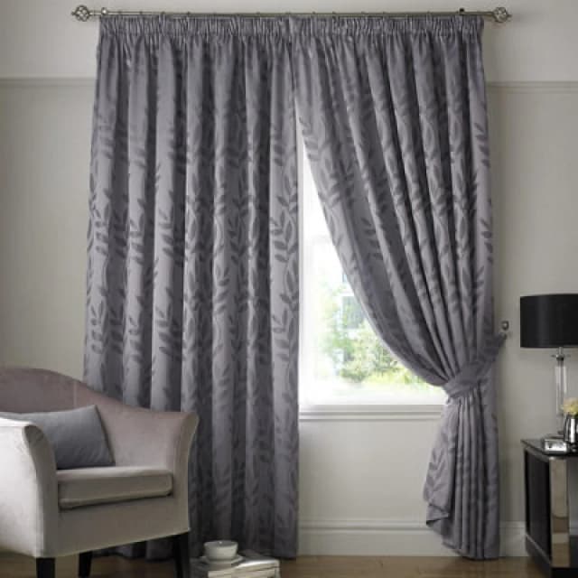 Tivoli Lined Ready Made Pencil Pleat Curtains Silver
