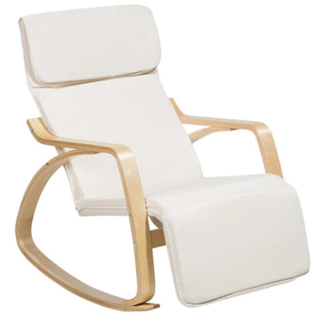 Beliani Rocking Chair Weston Fabric Light Beige
