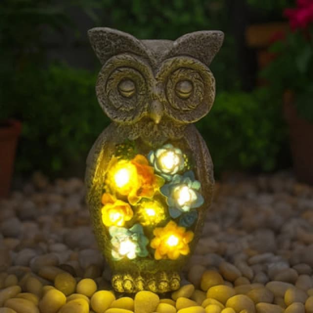 ILFD Group Ltd Solar Owl Garden Ornament 23Cm / 9"