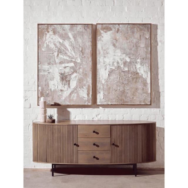 Fifty Five South Astratto Set Of 2 Neutral Hued Textured Wall Art Multi unisex One Size