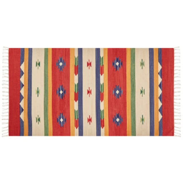 Beliani Rug Alapars Multicolour 80 X 150 Cm Cotton Kilim