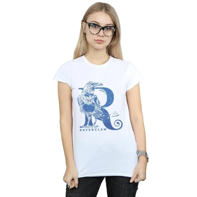 Harry Potter Ravenclaw Glitter Cotton T-Shirt White female