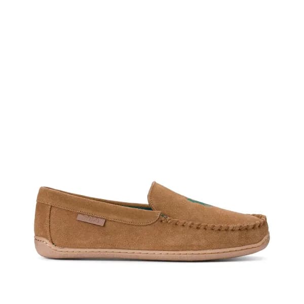 Brenan Suede Loafer Slippers with Faux Fur Lining