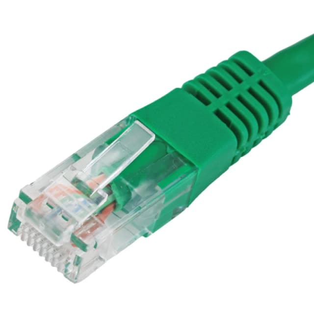 Cablenet 1m Cat6 RJ45 Green U/UTP PVC 24AWG Flush Moulded Booted Patch