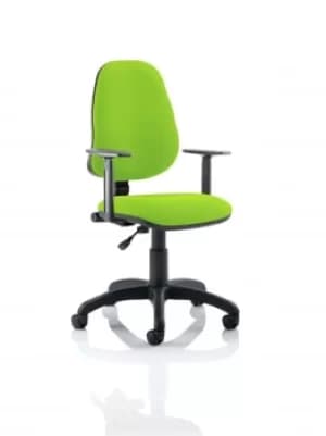 Eclipse I Lever Task Operator Chair Bespoke With Height Adjustable Arms In Lime