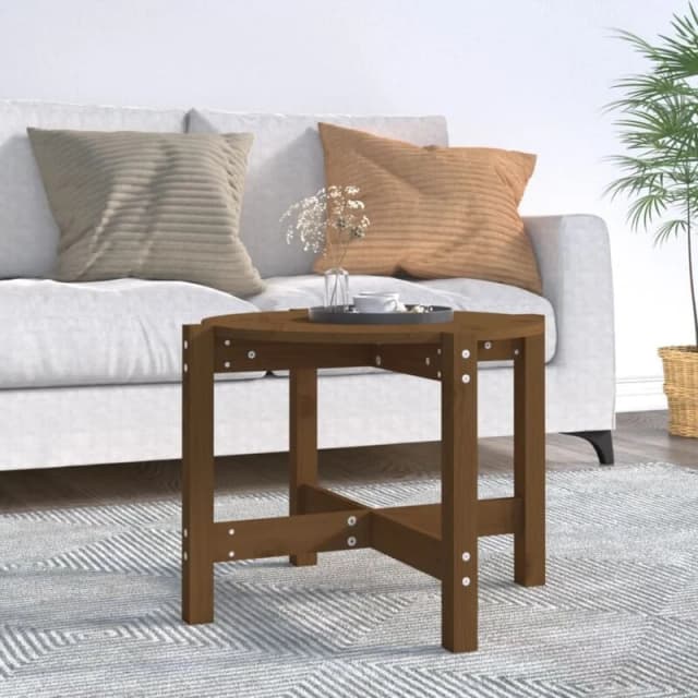 Vidaxl Coffee Table Honey Brown Ø 62.5X45cm Solid Wood Pine, Brown 822305