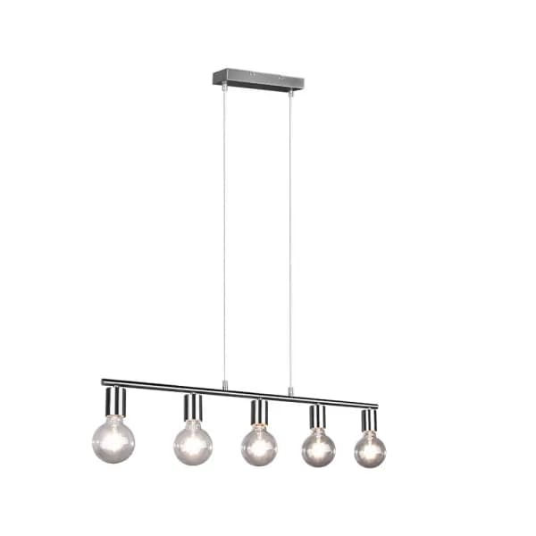 Vannes Modern 5 Light Bar Pendant Ceiling Light Nickel Matt
