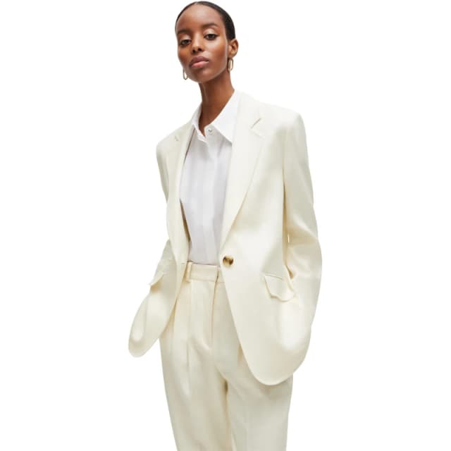 Boss Womens Jopeta Tailored Blazer Open White female 8 (S)