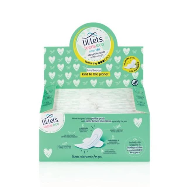 Lil-Lets Lil-Lets Teens Eco Sanitary Pads Wrapped with Wings (Pack of 40) 94TECODY40 94TECODY40