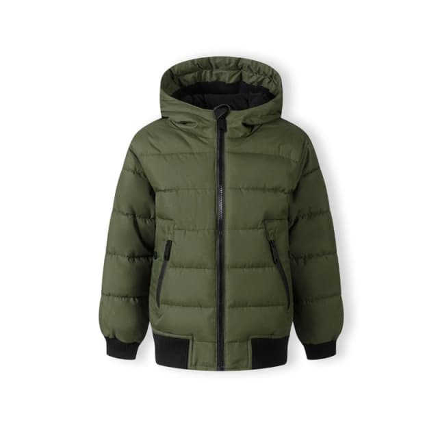 Minoti Boys padded jacket with hood zipped pockets khaki Khaki male 7-8 Yrs