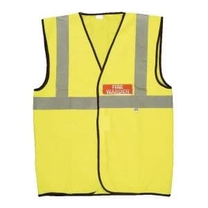 Fire Warden Vest High Visibility XL Yellow Conforms to EN471 Class 2