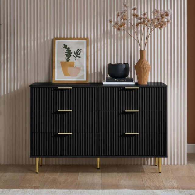 Birlea Zara Black 6 Drawer Chest of Drawers