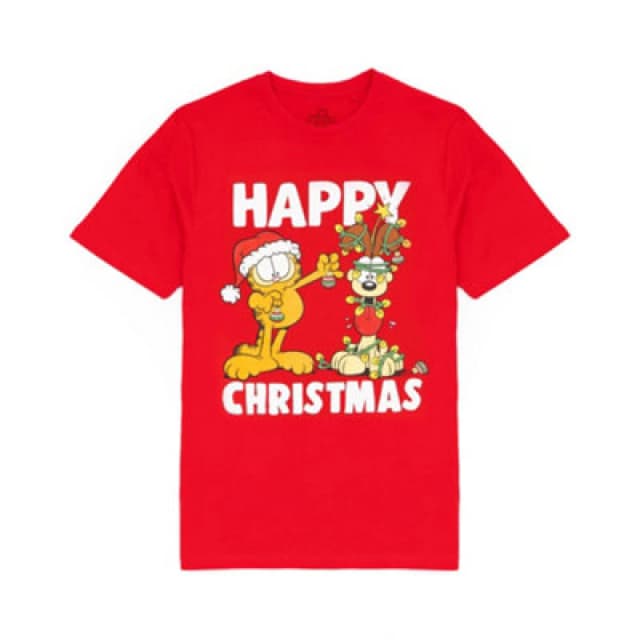 Garfield Garfield Men Short Sleeved T-Shirt in Red Size: 2X-large Red XXL Male 5056549001645