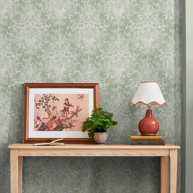 Laura Ashley Maddox Sage Wallpaper Sage unisex One Size