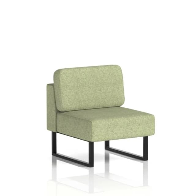 Brixworth Modular Seating Central Unit with Black in Rivet Fabric - Burnish