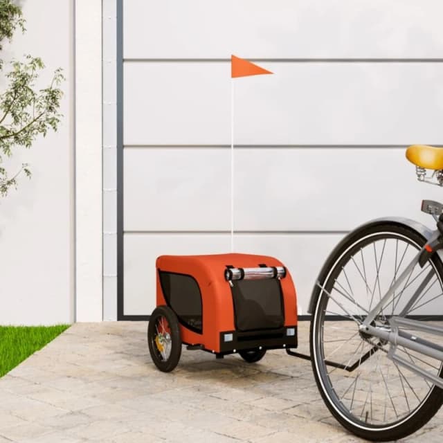 VIDAXL Vidaxl - Pet Bike Trailer Orange and Black Oxford Fabric and Iron 8720845770761