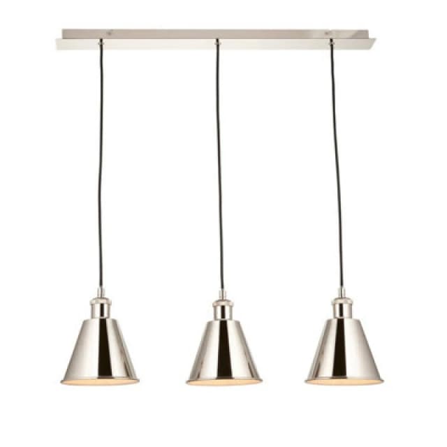 EDITE Halle 3-Light Pendant Light in Bright Nickel chrome ONE SIZE