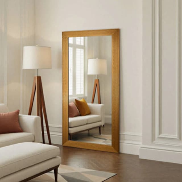 Yearn Wave Full Length Gold Framed Bevelled Wall Mirror