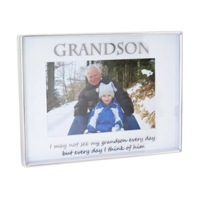 Happy Homewares Silver Grandson 4X6 Picture Frame For Wall Or Table Use