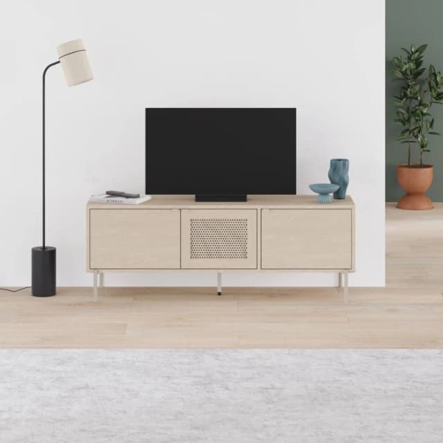Decortie New Inca' Modern TV Stand Unit 140cm for 50" TVs in Light Oak Size: 1 Pack Light Oak Unisex 1 Pack