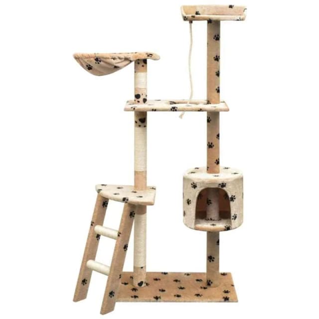 VIDAXL Vidaxl - Cat Tree with Sisal Scratching Posts 150cm Paw Prints Beige 8718475522898