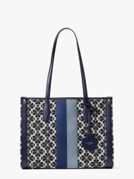 Spade Flower Jacquard Stripe Market Medium Tote - Blue - One Size