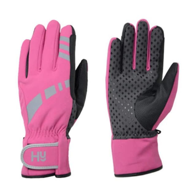 Hy5 Adults Reflective Waterproof Multipurpose Gloves Hot Pink/grey (Xs)