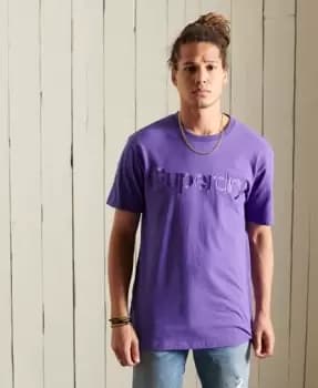 Superdry Mens Core Logo Standard Weight T-Shirt Purple / Prism Violet - Size: M
