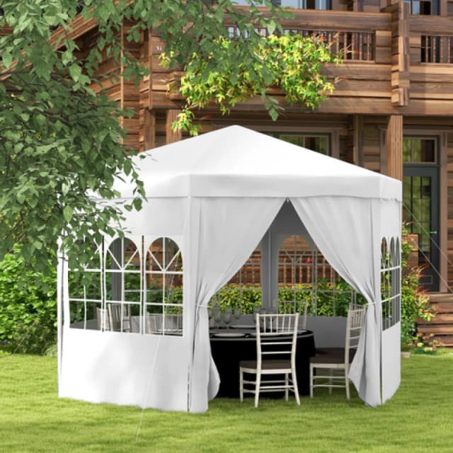 Outsunny Outsunny 3.9m Outdoor Gazebo Canopy Party Tent with 6 Removable Side Walls