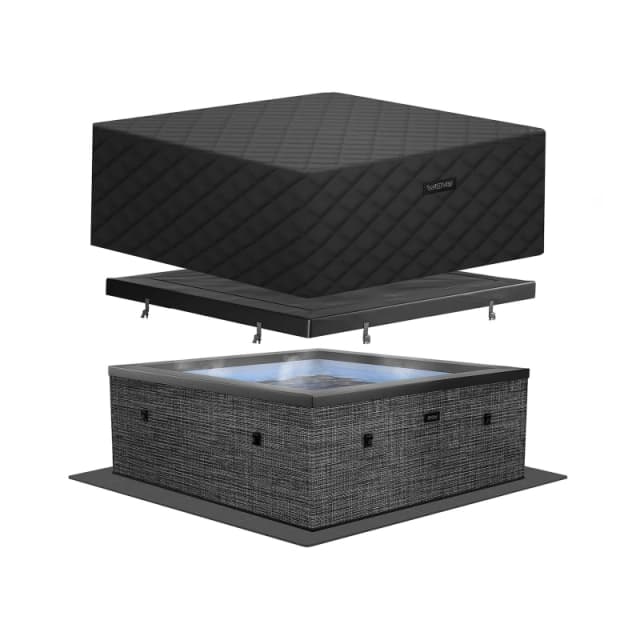 Wave Spas Wave Garda Energy-Efficient Hot Tub Bundle 4 Person in Dark Grey Dark Grey Unisex 4 Person