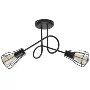 Oxford Multi Arm Semi Flush Ceiling Light Black 41cm