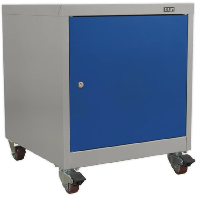 Loops Industrial Mobile Locker Cabinet - 1 Shelf - 4 x 60mm Wheels - High Quality Lock Multi