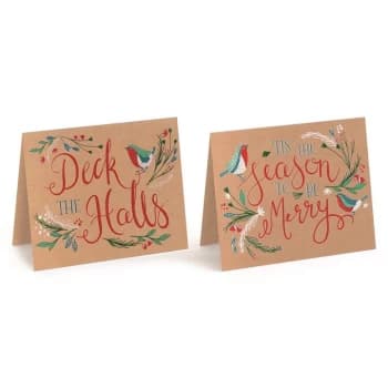 Tom Smith Tom Smith 20 Pack of Luxury Christmas Cards - KRAFT SCRIPT