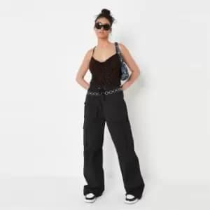 Missguided Print Devore Strappy Bodysuit - Brown