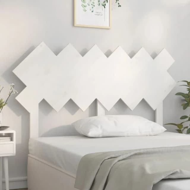 Vidaxl Bed Headboard White 132X3X81cm Solid Wood Pine, White 819216