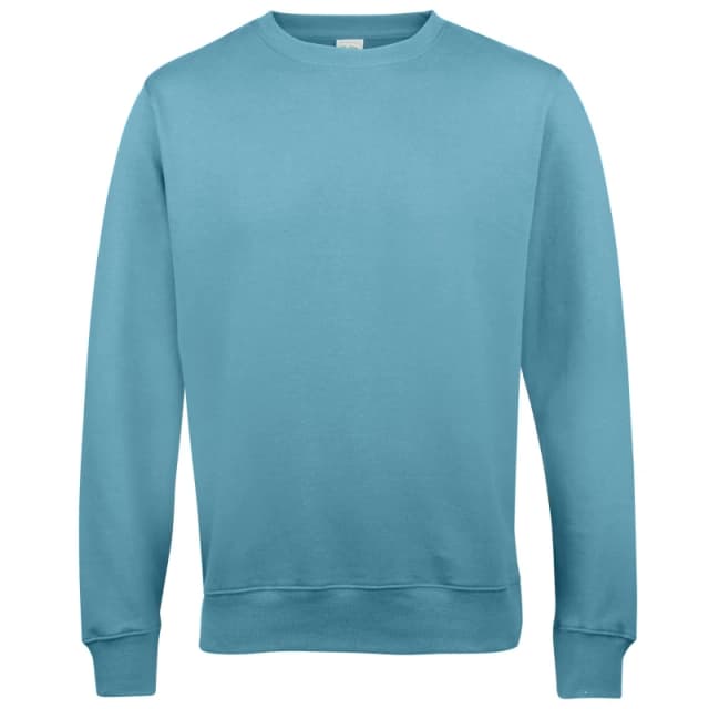 AWDis AWDis Just Hoods Crew Neck Plain Sweatshirt (280 GSM) in Mid Blue Size: X-Small Mid Blue XS Unisex 5055805499844