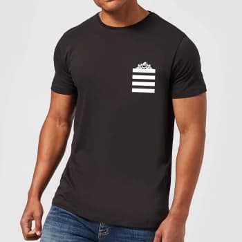 Looney Tunes Taz Stripes Pocket Print Mens T-Shirt - Black - 3XL - Black