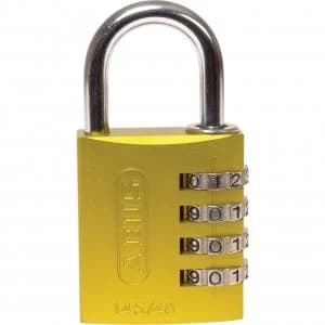 Abus 145 Series Aluminium Combination Padlock 40mm Yellow Standard