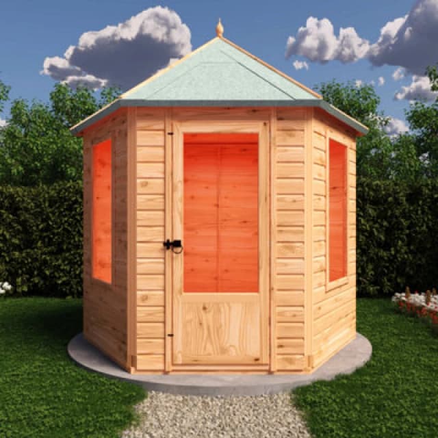 Shire Welton Hexagonal 8X7ft Summerhouse With 2 Opening Windows