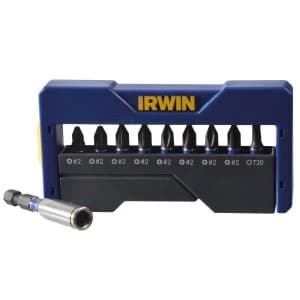 Irwin Impact Screwdriver Bit Set of 10 Pozi/Phillips/Torx