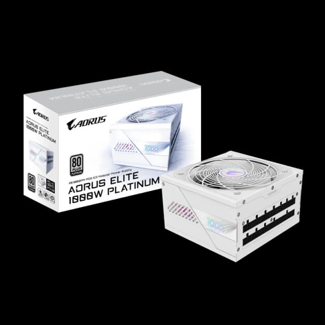 Gigabyte AORUS ELITE P1000W 80+ Platinum Modular PCIe 5.0 ICE Power Supply - White - GP-AE1000PM PG5 ICE