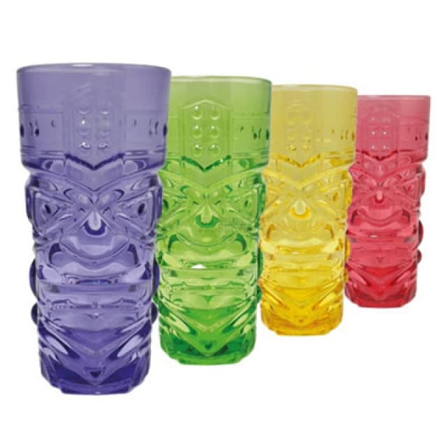 Bar Bespoke Tiki Coloured Glasses Red