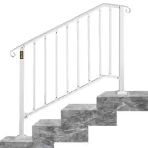 VEVOR Wrought Iron Handrail Stair Rail Kit Adjustable for 3 or 4 Steps Outdoor