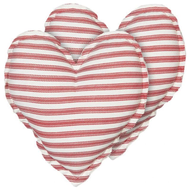 Beliani Set Of 2 Decorative Cushions Rubia Cotton 45 X 45cm Red Striped