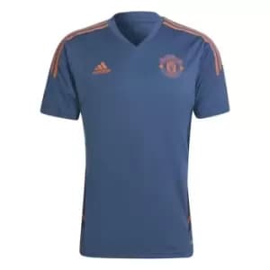 adidas Manchester United Training Shirt 2022 2023 Mens - Blue