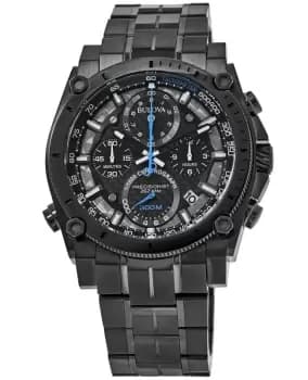 Bulova Precisionist Black Chronograph Dial Black Stainless Steel Mens Watch 98B229 98B229